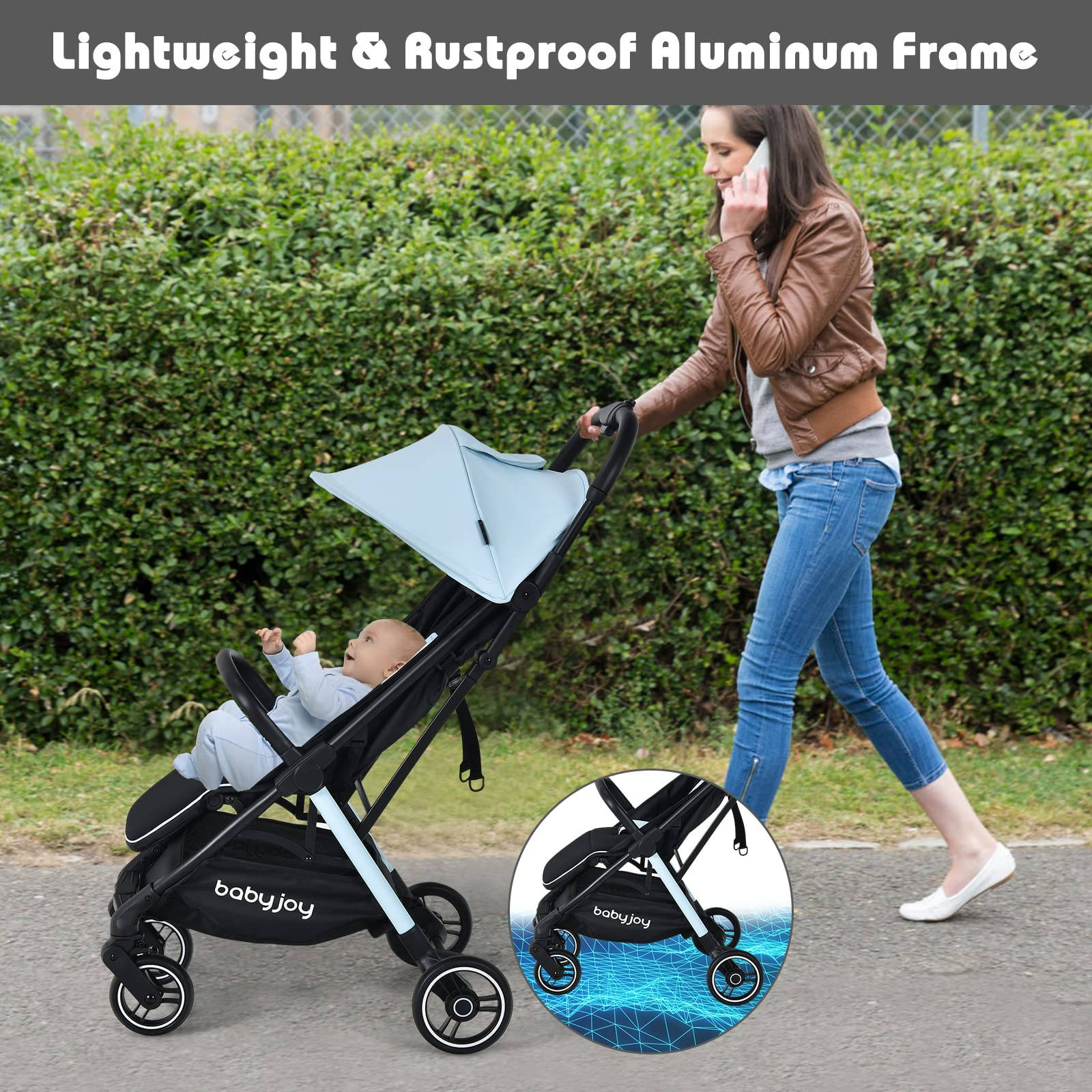 BABY JOY Lightweight Baby Stroller, Compact Travel Stroller