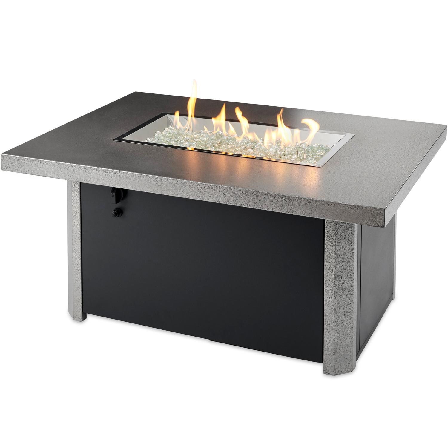 The Outdoor GreatRoom Company Caden 44-Inch Rectangular Propane Gas Fire Pit Table with 24-Inch Crystal Fire Burner