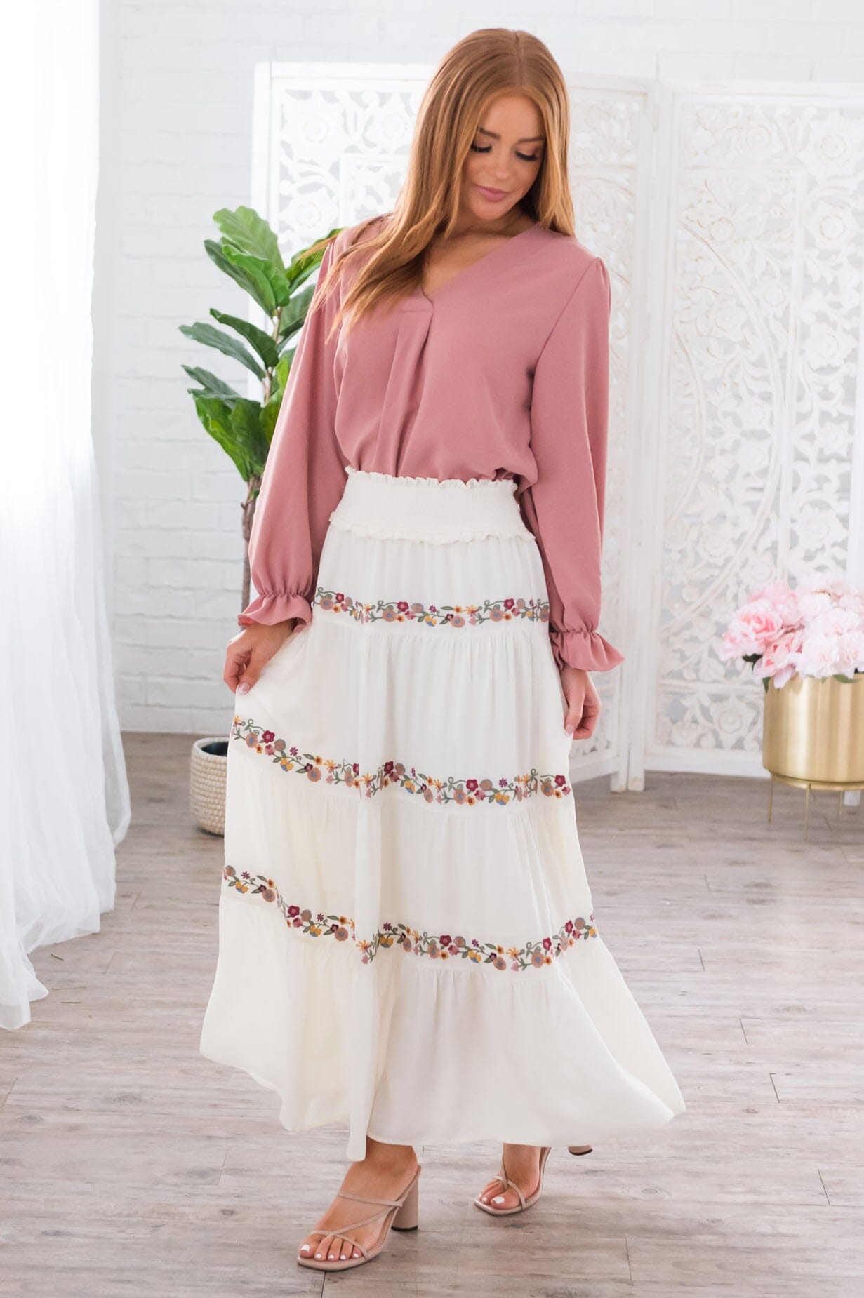 Sway My Way Modest Tiered Skirt