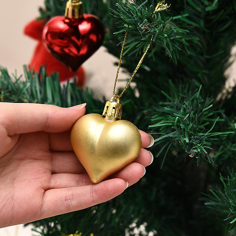 Valentine's Day Gift Love Plastic Pendant 4.5cm Electroplated Peach Heart Christmas Tree Garland Decorations