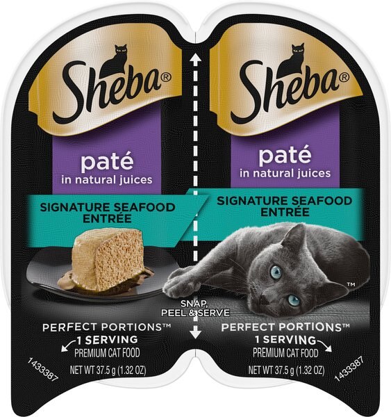 Sheba Perfect Portions Grain-Free Pate Signature Seafood Entree Cat Food Trays