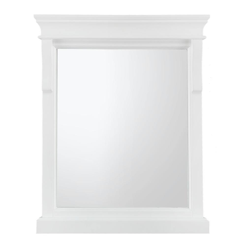 Home Decorators Collection 24 in. W x 32 in. H Framed Rectangular Bathroom Vanity Mirror in White NAWM2432