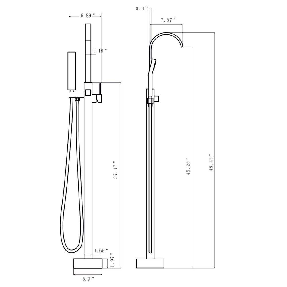 GIVING TREE Single-Handle Claw Foot Freestanding Tub Faucet with Pressure-Balanced Control with Hand Shower in Gold RMHDFAUC0032