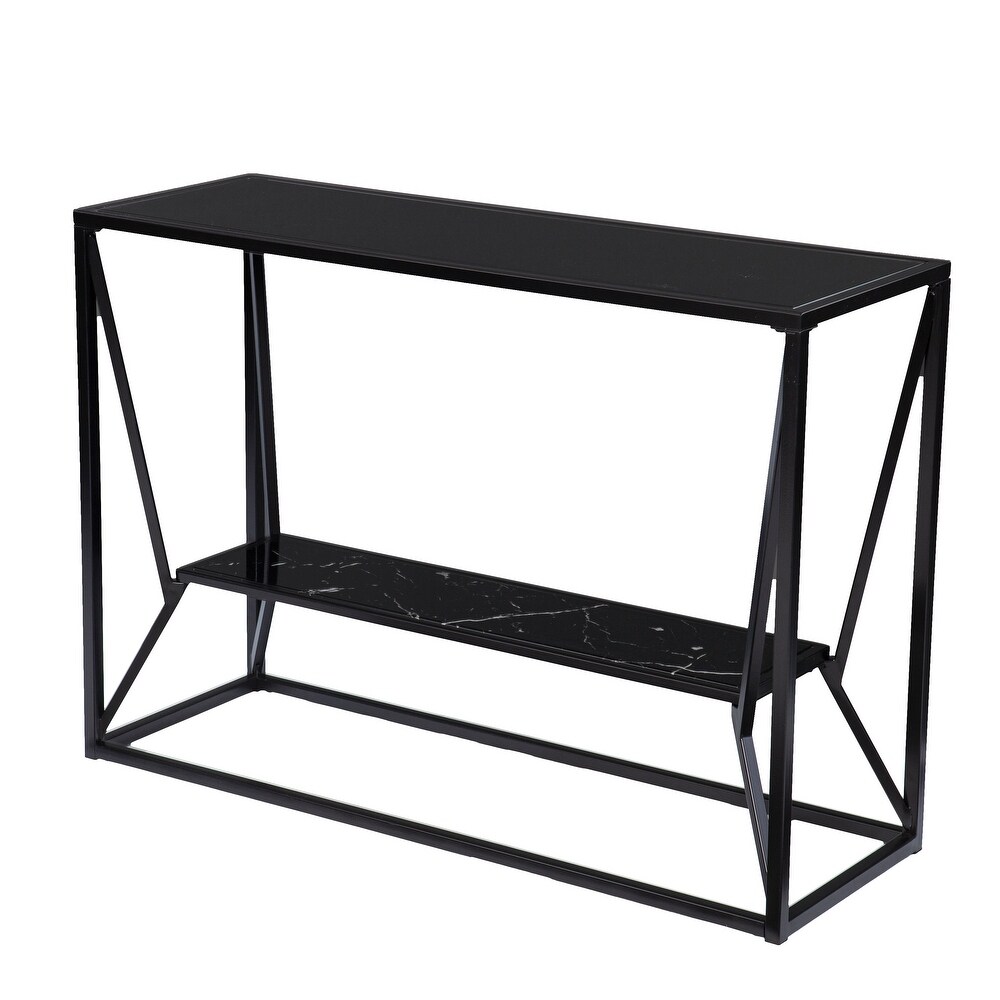 SEI Furniture Aerisill Contemporary Black Metal Console Table