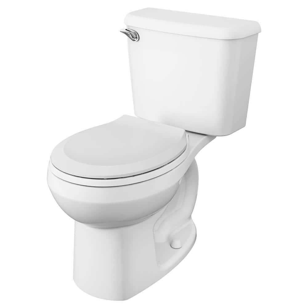 American Standard Reliant 10 in RoughIn 2Piece 128 GPF Single Flush Round Toilet in White Seat Included