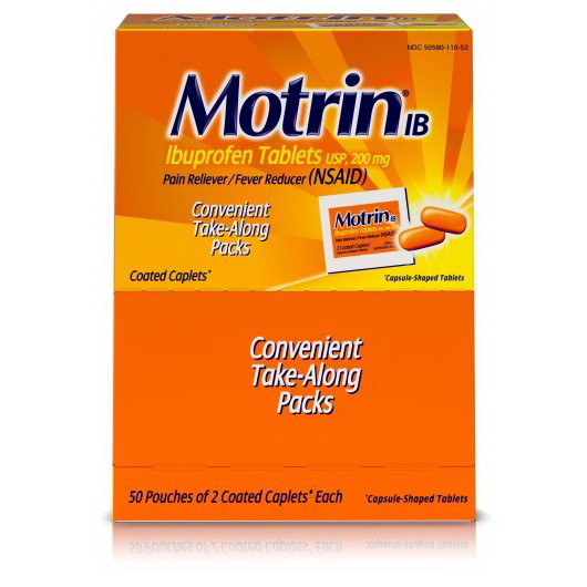 Motrin Ibuprofen Tablets  100 Count  12 per case