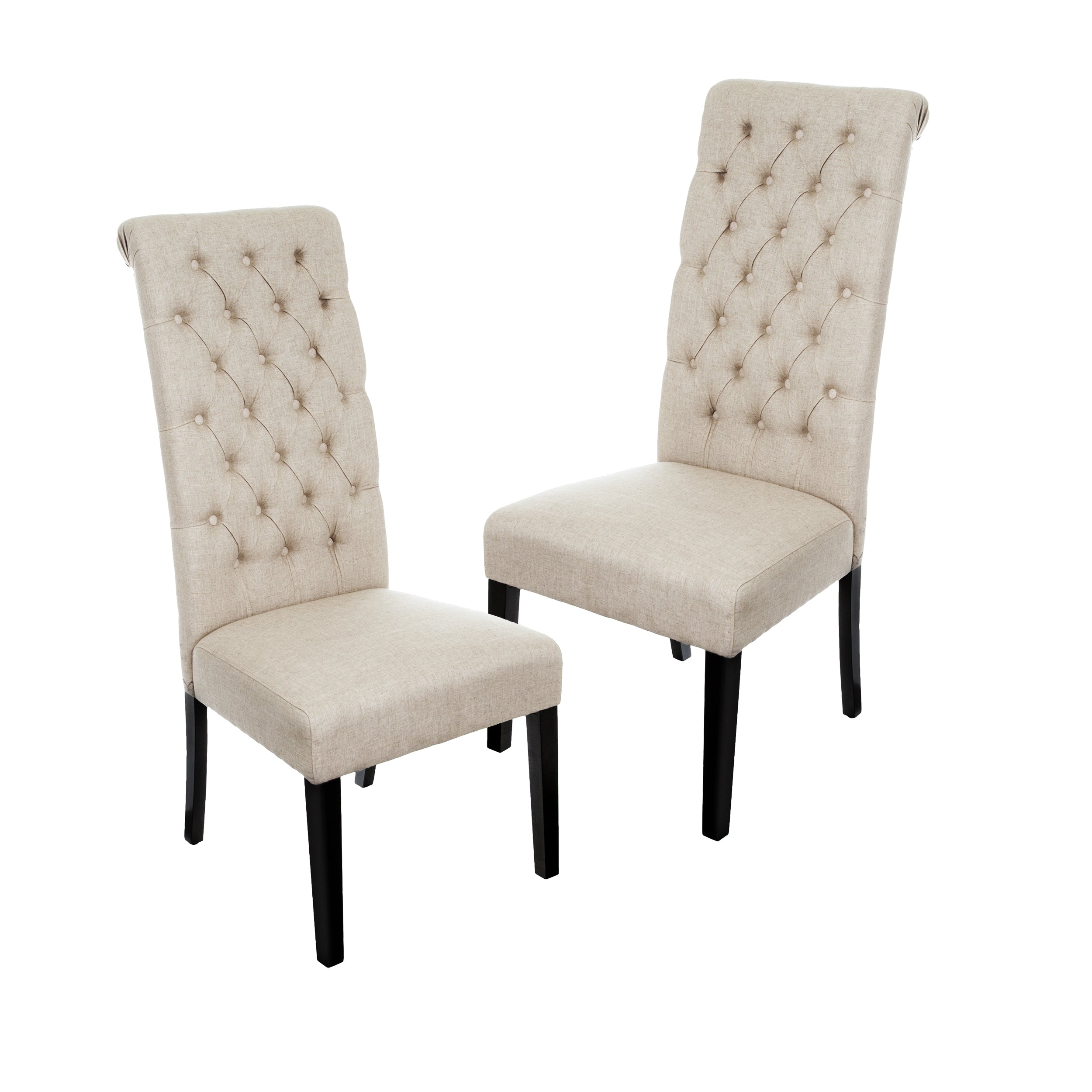 Charley Tall Dark Beige Tufted Dining Chairs (Set of 2)