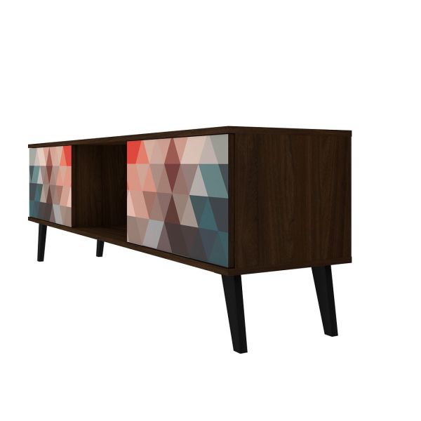 Doyers 62.20 TV Stand in Multi Color Red and Blue