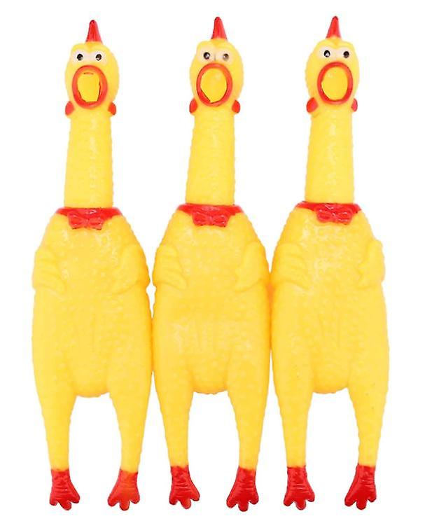 Screaming Chicken Dog Toys，yellow Rubber Squaking Chicken Toy Novelty And Durable Rubber Chicken For Dogs