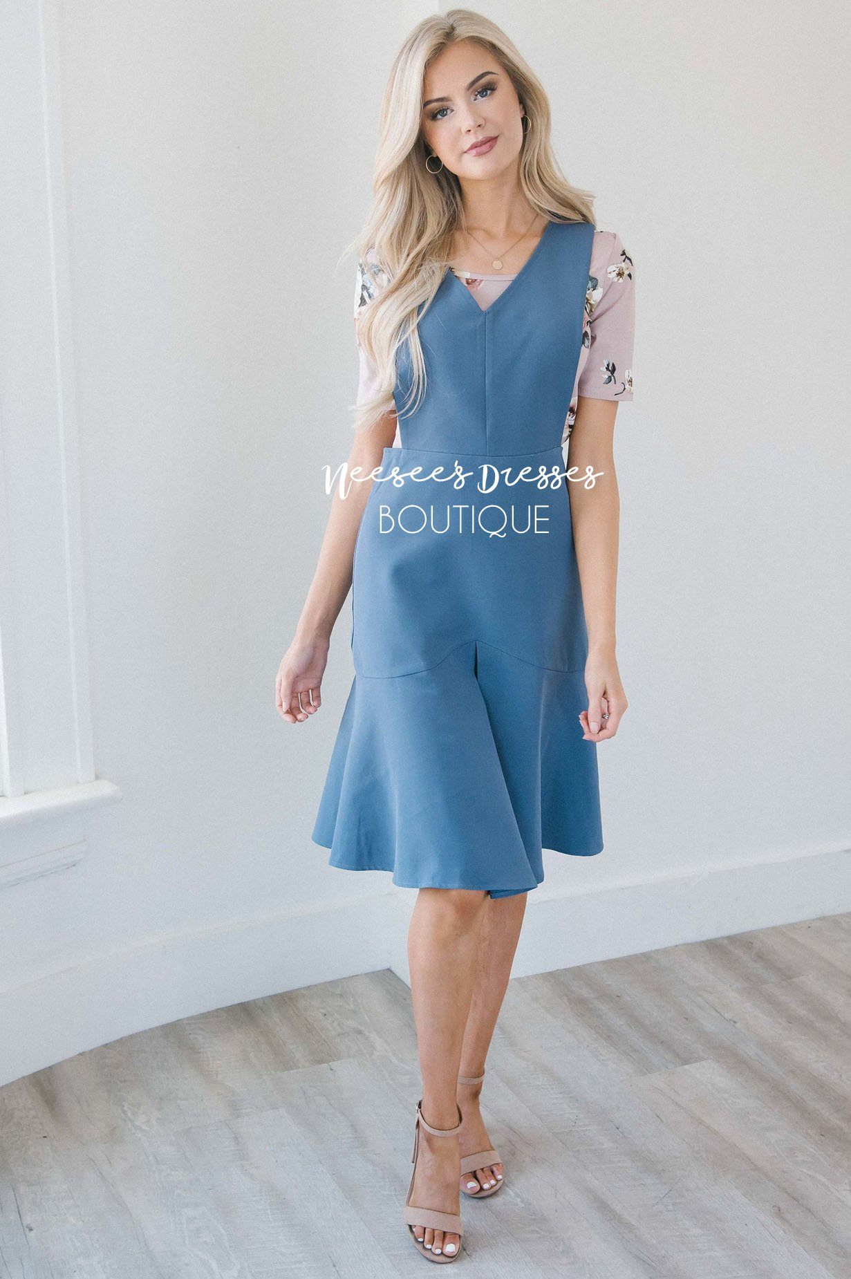 The Phoenix Pleated Godet Overall Dress