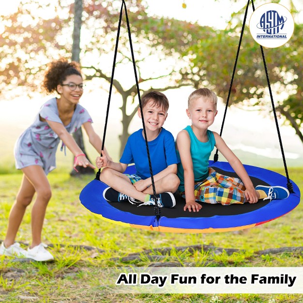 Costway 40 x27 x27 Flying Saucer Tree Swing For Kids Round Tree Swing For Outdoor