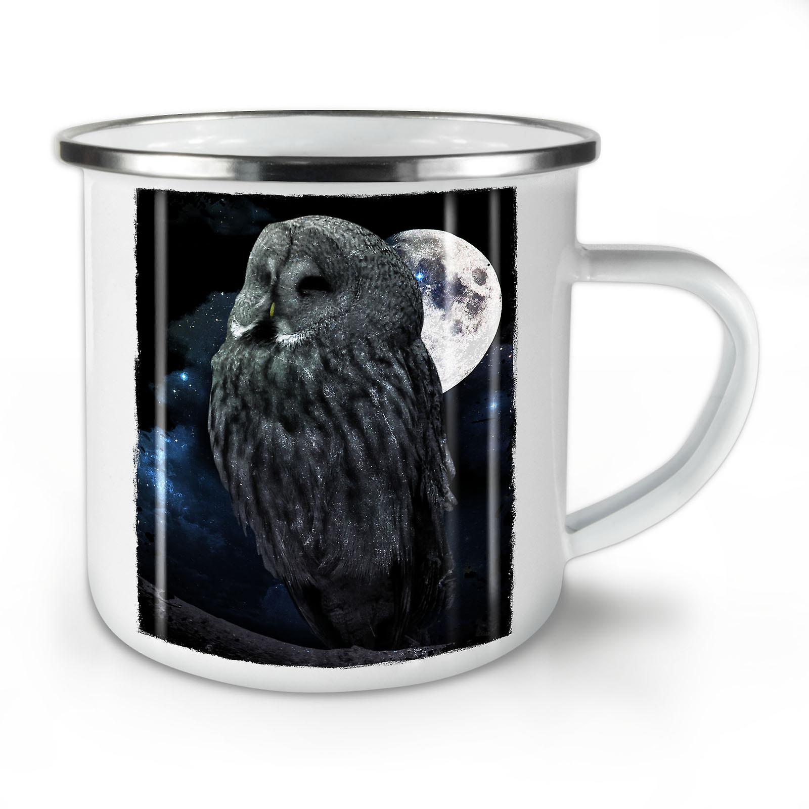 Night Owl Moon Sky NEW WhiteTea Coffee Enamel Mug10 oz | Wellcoda