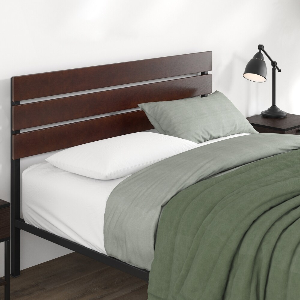 Priage by ZINUS Coffee Bean Bamboo and Metal Platform Bed Frame