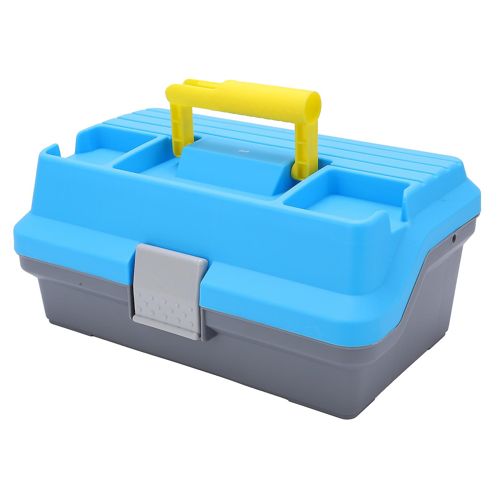 Fishing Tackle Box Portable Abs Threelayer Fishing Gears Storage Box With Ergonomic Handle