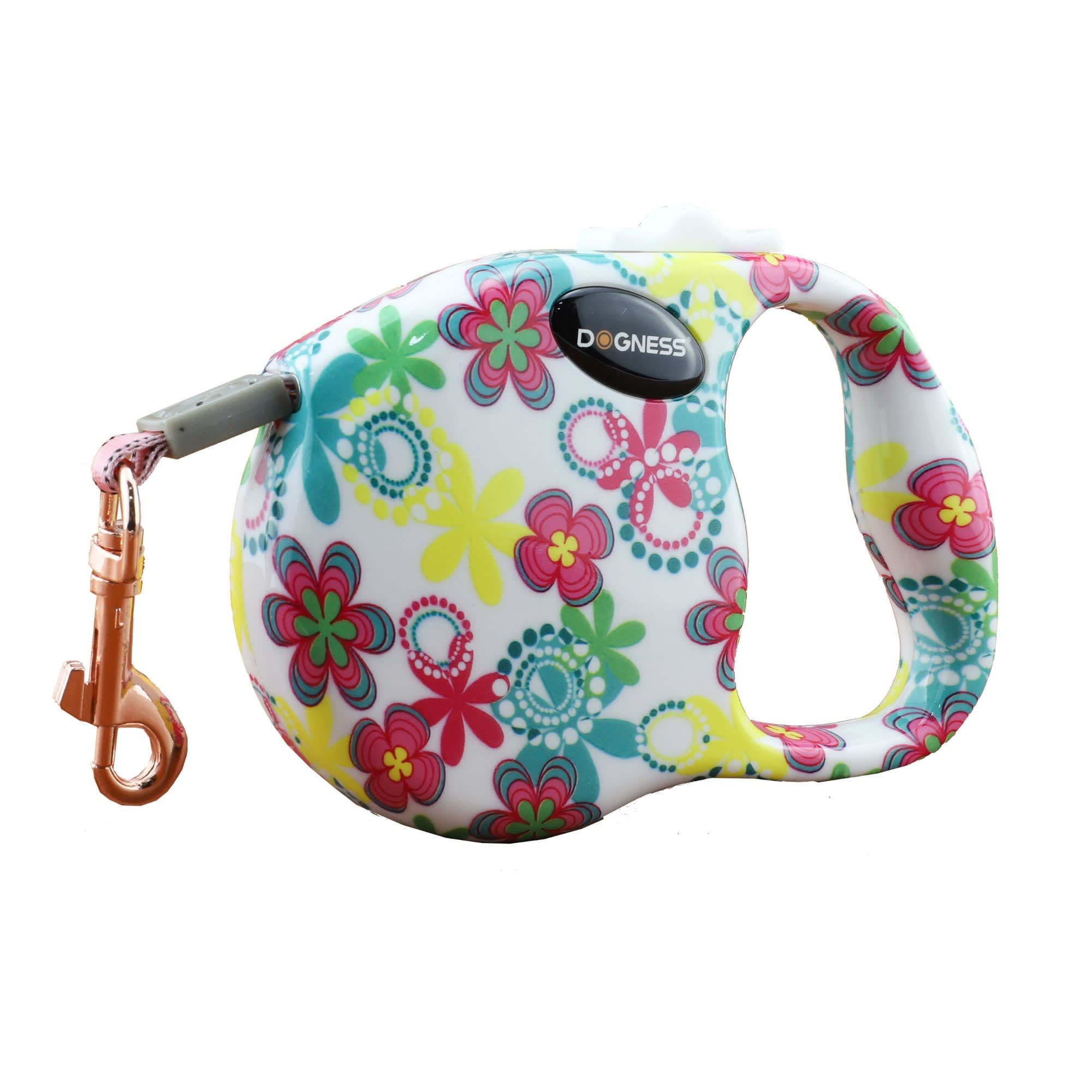 Dogness Fashion Retractable Flower Leash， 10' L