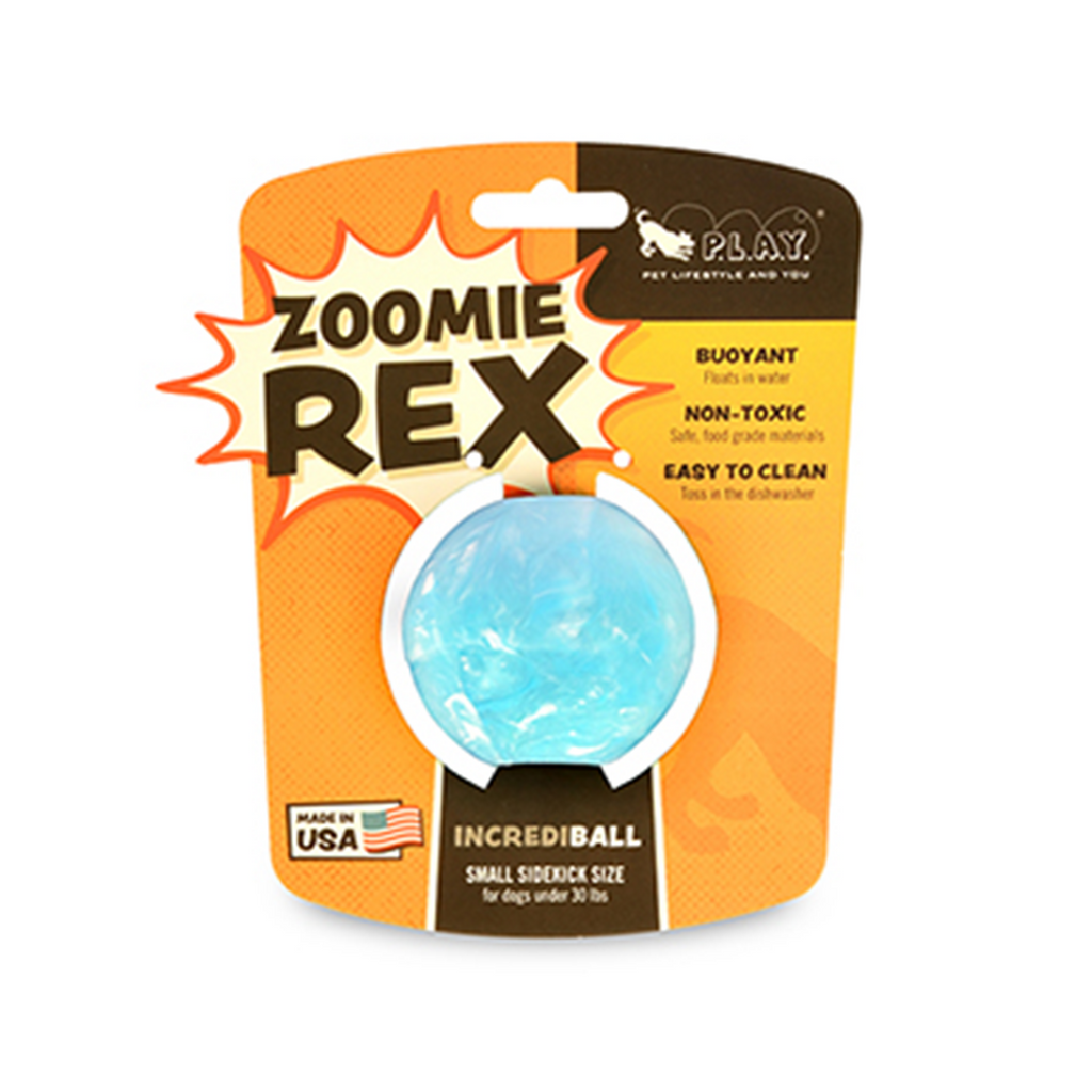 P.L.A.Y. ZoomieRex Ball Blue Dog Toy