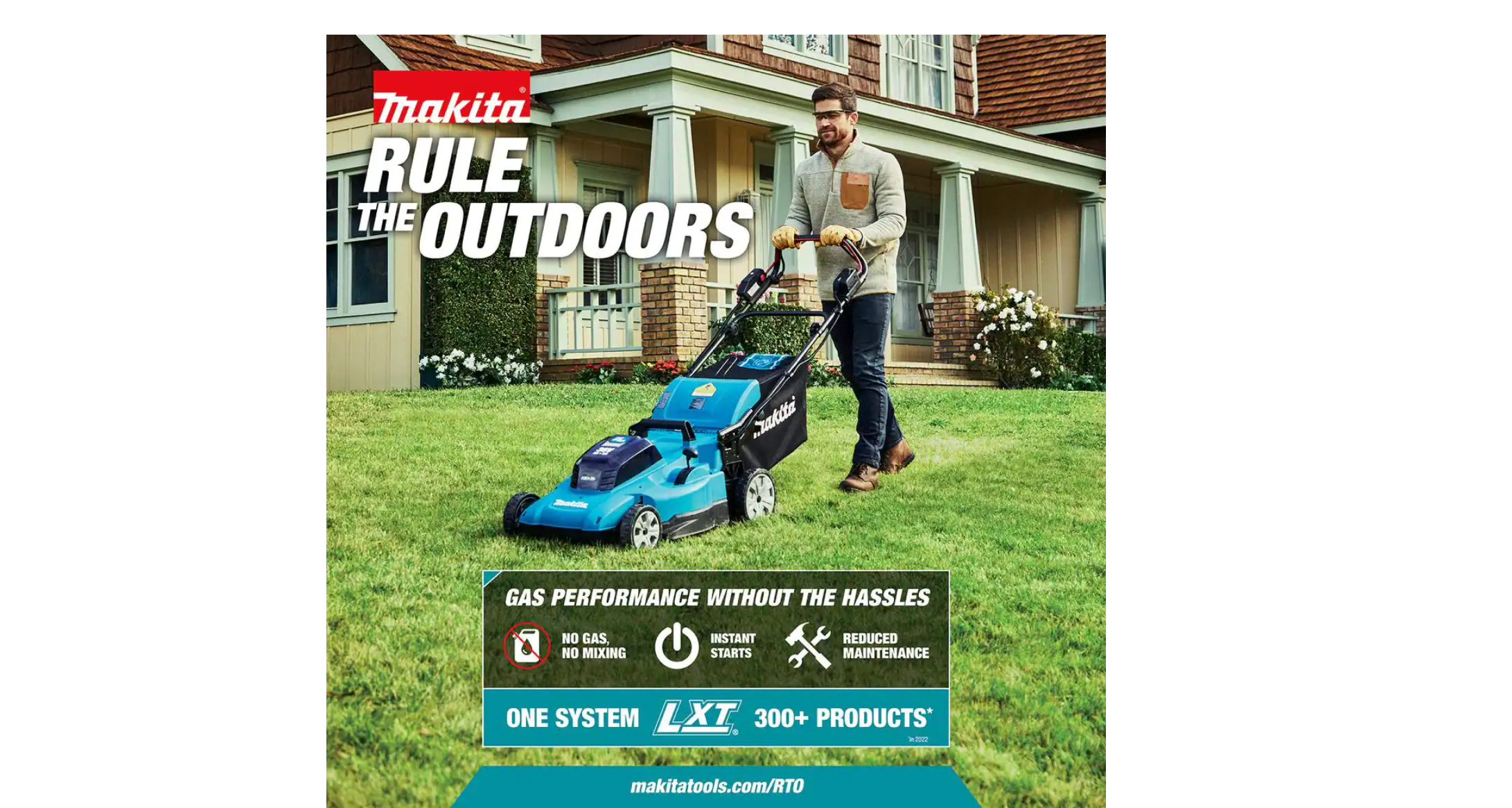 Makita XML03CM1 18 in. 18-Volt X2 (36-Volt) LXT Lithium-Ion Cordless Walk Behind Push Lawn Mower Kit with 4 Batteries (4.0 Ah)