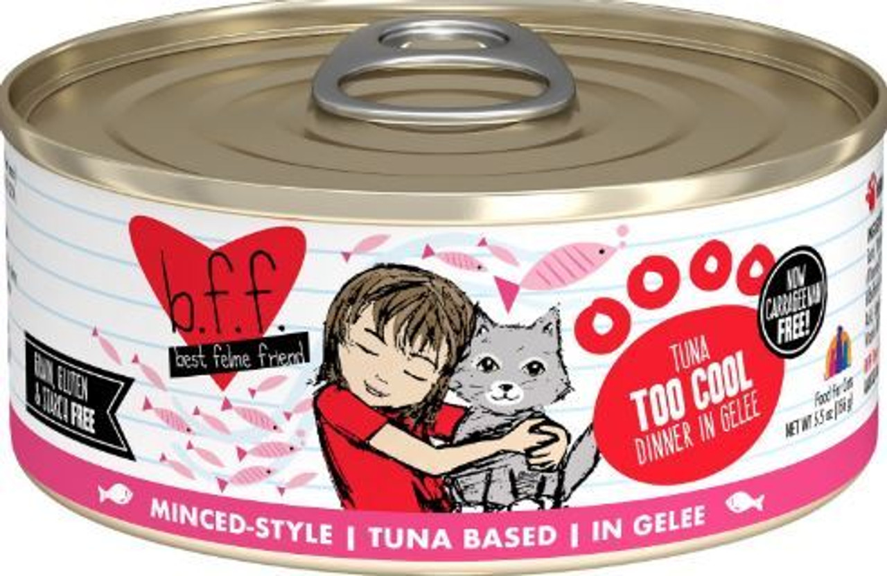 Weruva BFF Tuna Too Cool Dinner in Gelee Canned Cat Food， 5.5 Oz.