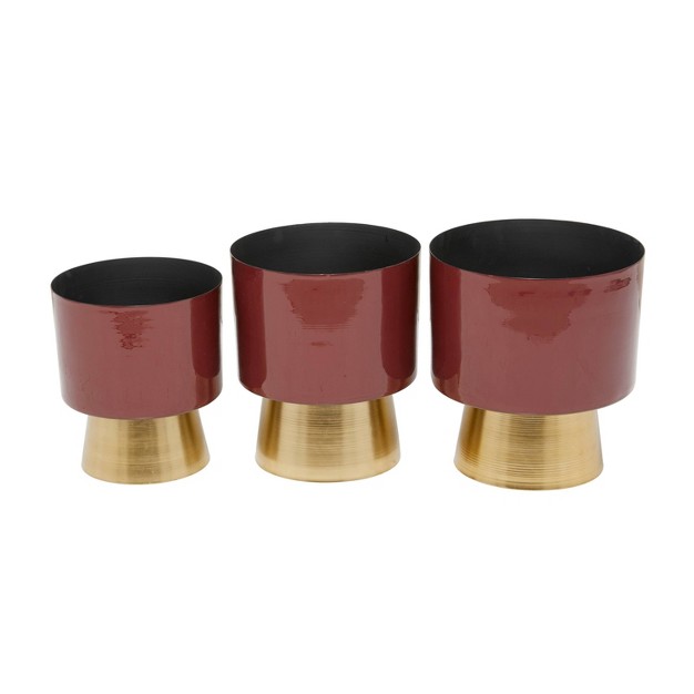 Olivia amp May 3pc Modern Metal Planter Pots