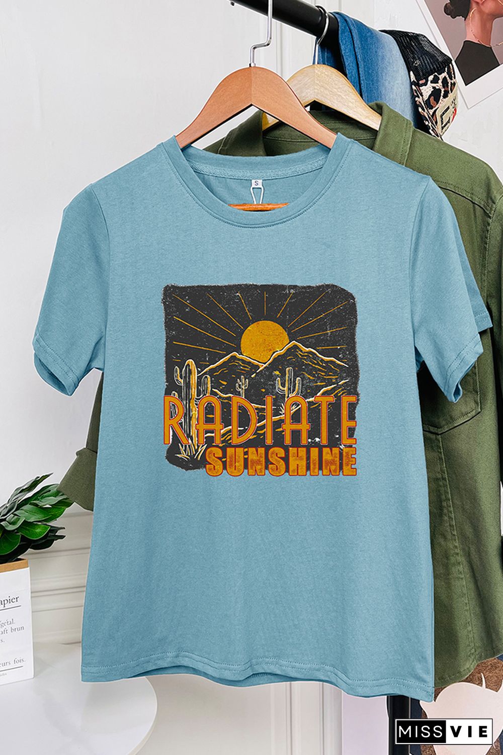 Radiate Sunshine Cactus Desert Graphic Tee Wholesale