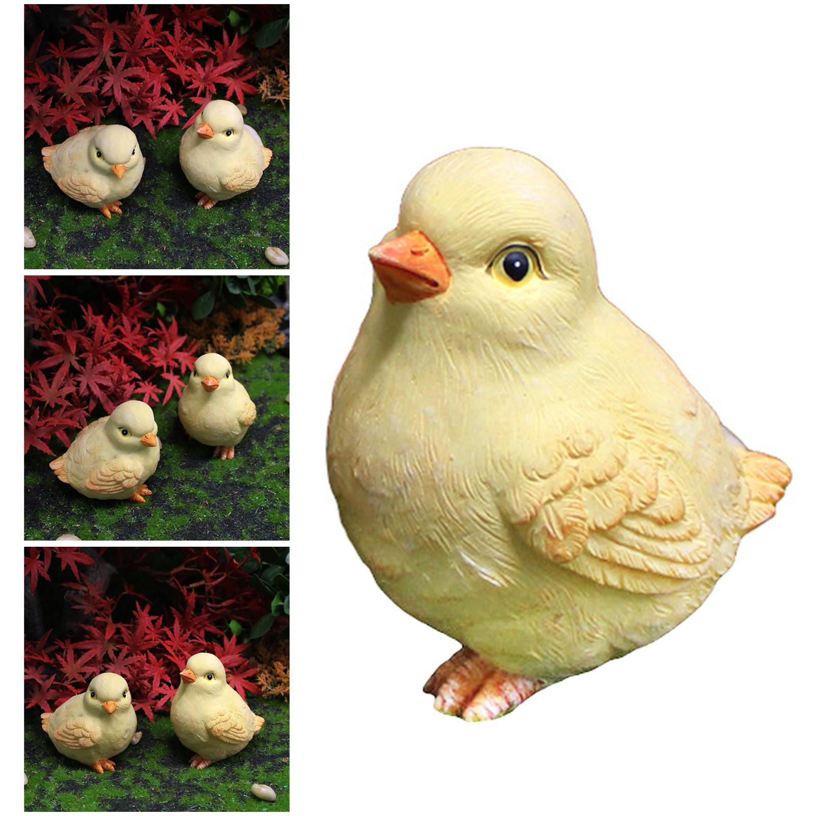 Simulation Garden Statues Chick Sculpture Lovely Figurines for Lawn 6.5x5.5x7.5cm