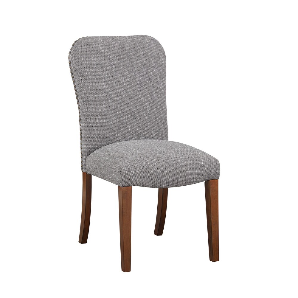 Sea Oat Dining Chair in Performance Fabric with Nail Heads   Set of 2