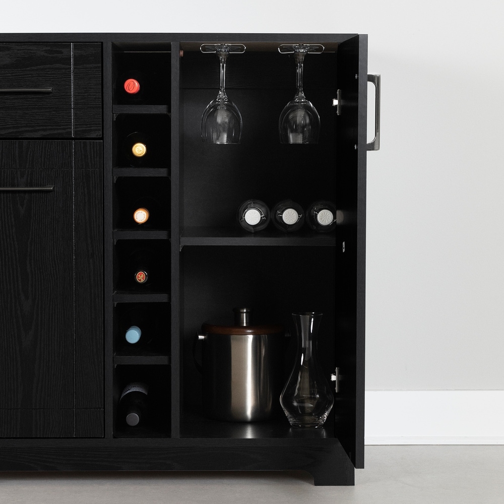 South Shore Vietti Bar Cabinet with Bottle and Glass Storage