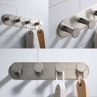 KRAUS Elie Bathroom Robe and Towel Hook Rack with 4-Hooks in Brushed Nickel KEA-18804BN