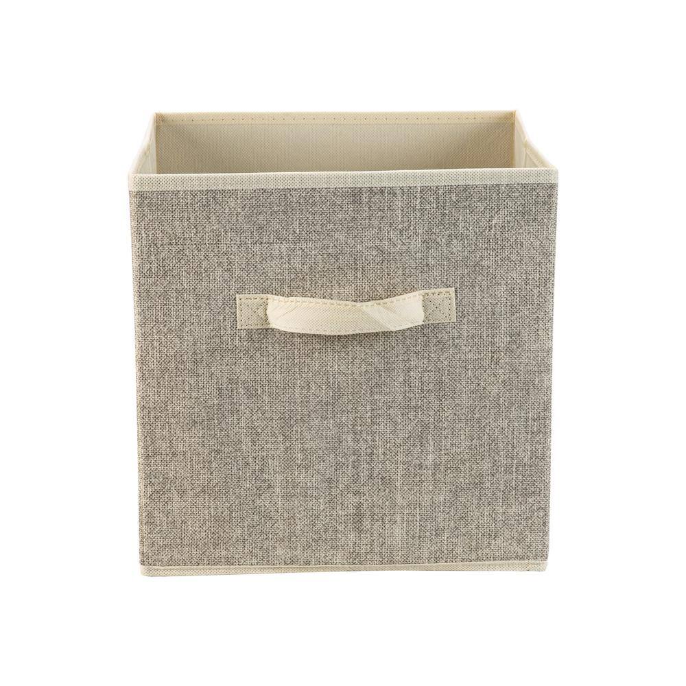 Simplify 12 in. H x 12 in. W x 12 in. D Beige Plastic Cube Storage Bin 25432-FEJ