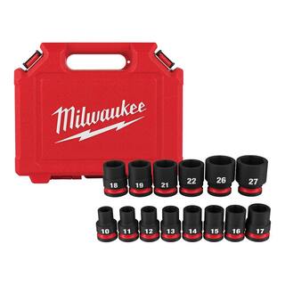 MW SHOCKWAVE 12 in. Drive Metric 6 Point Impact Socket Set (14-Piece) 49-66-7013