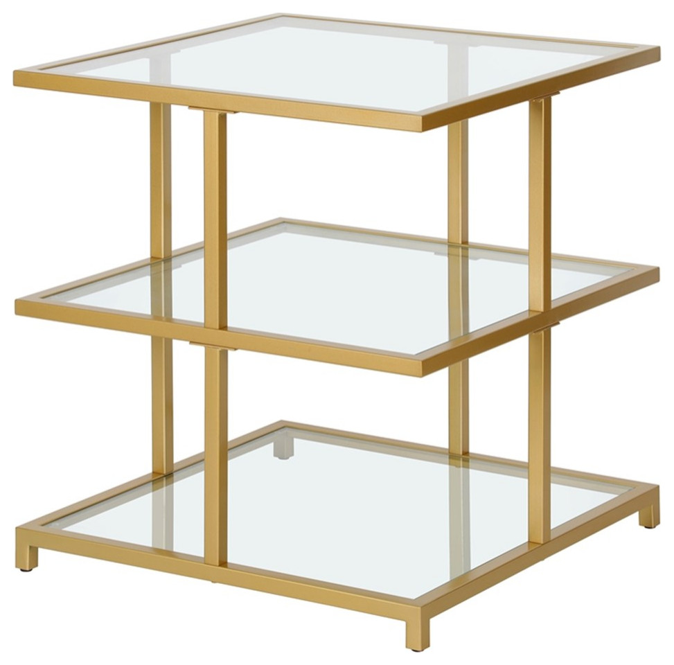 Henn ampHart 22 quotGold Side Table   Contemporary   Side Tables And End Tables   by Homesquare  Houzz