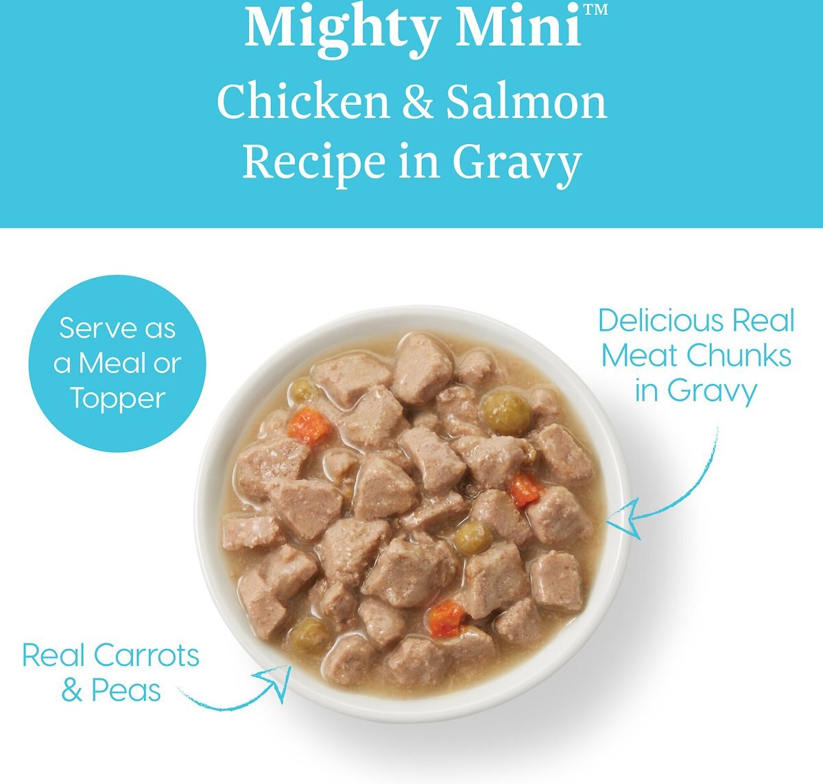 Solid Gold Mighty Mini Chicken， Salmon and Vegetable Recipe in Gravy Grain-Free Small and Medium Breed Dog Food Cups