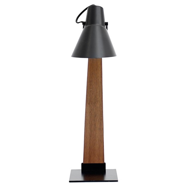 Noah Table Lamp Walnut black Lumisource