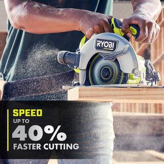 RYOBI ONE+ HP 18V Brushless Cordless 7-14 in. Circular Saw Kit with 4.0 Ah HIGH PERFORMANCE Battery and Charger PBLCS300K1