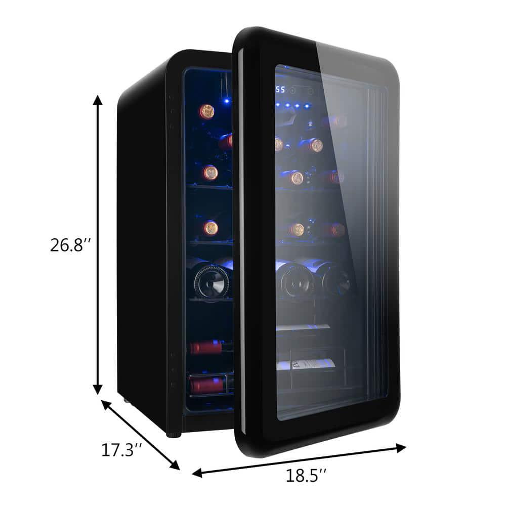 Boyel Living Single Zone 24Bottle Freestanding Wine Cooler with Digital Temperature Control and UVProtective Finish