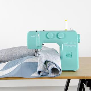 Janome Arctic Teal Crystal Easy-to-Use Sewing Machine 001crystal