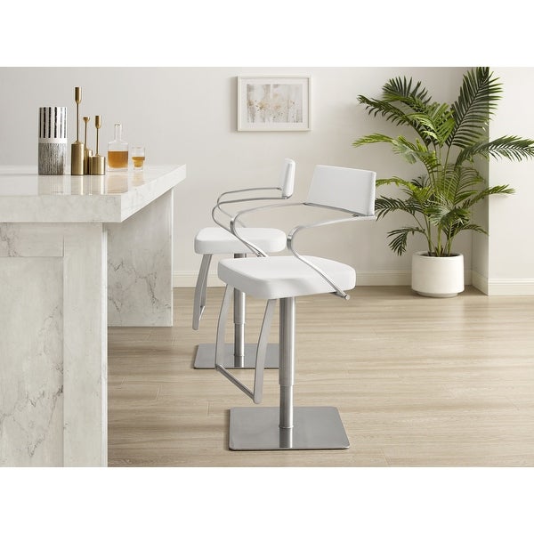 HARBOR bar stool with brushed swivel base. - N/A