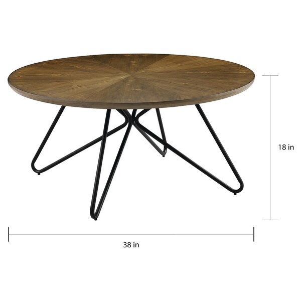 Coaster Furniture Brinnon Dark Brown and Black Round Coffee Table