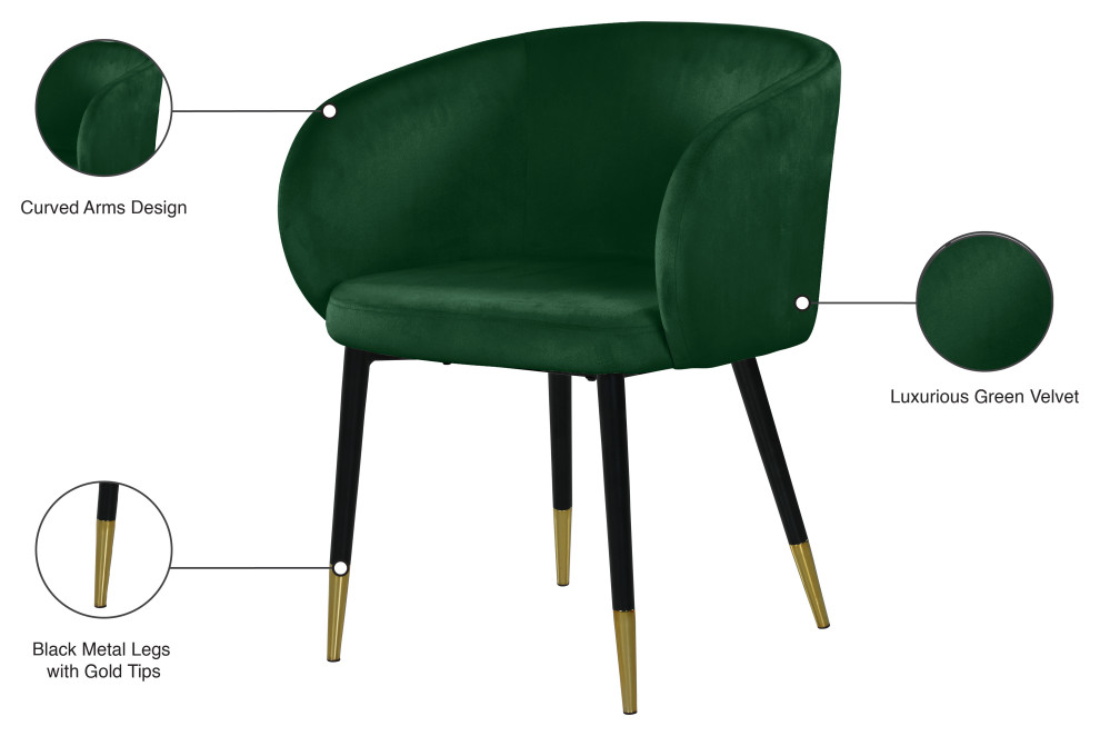 The Soho Dining Chair  Velvet   Midcentury   Dining Chairs   by Meridian Furniture  Houzz
