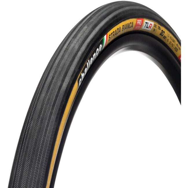 Challenge Strada Bianca Pro TLR 700c Gravel Tire - Black-Tan