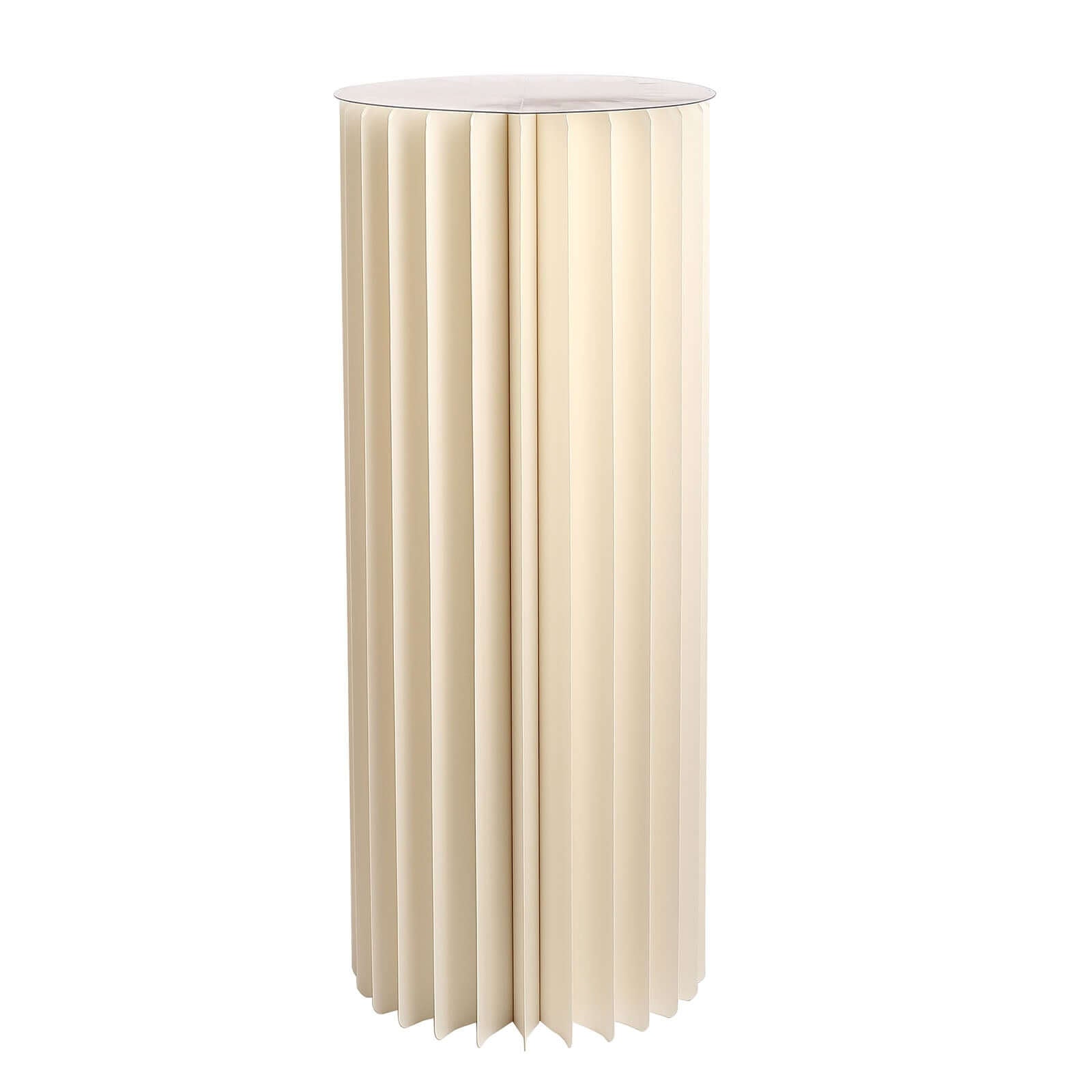 Ivory Cylinder Pillar Pedestal Stand, Display Column Stand With Top Plate 40