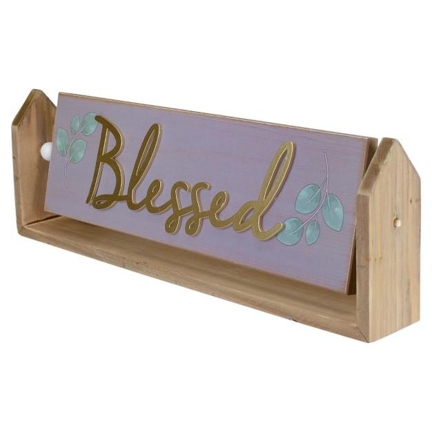 Hinged Plaque With quot blessed quot Embossed Lettering Table Top Decor