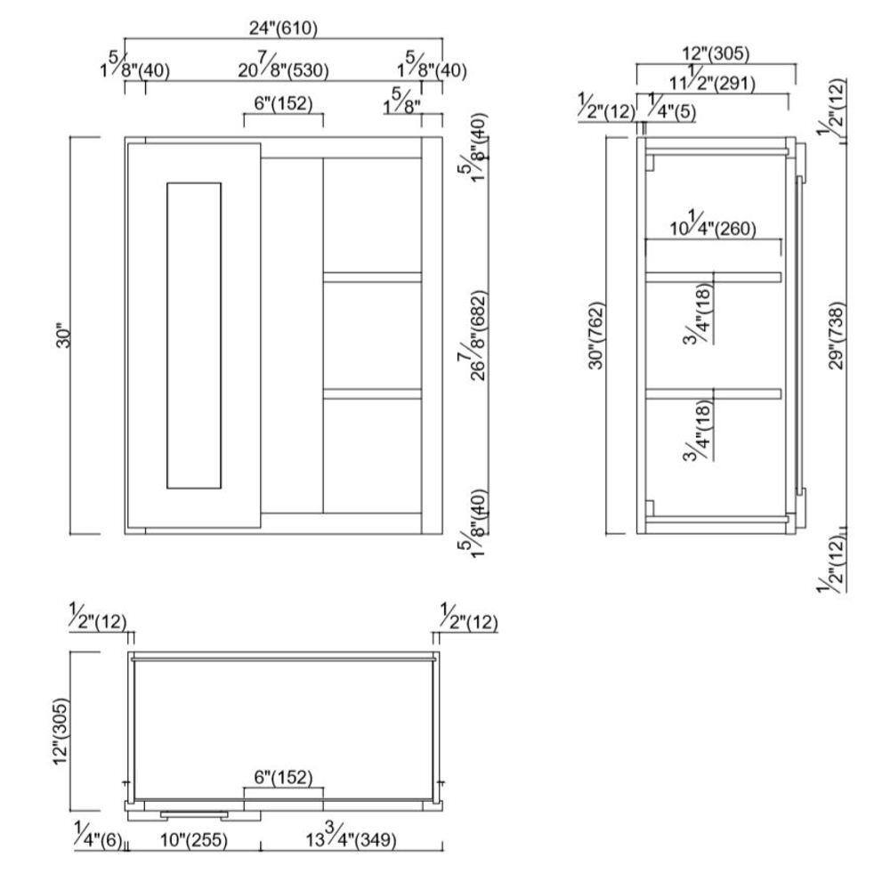 Design House Brookings Plywood Assembled Shaker 24x30x12 in. 1-Door Blind Wall Kitchen Cabinet in Espresso 569210