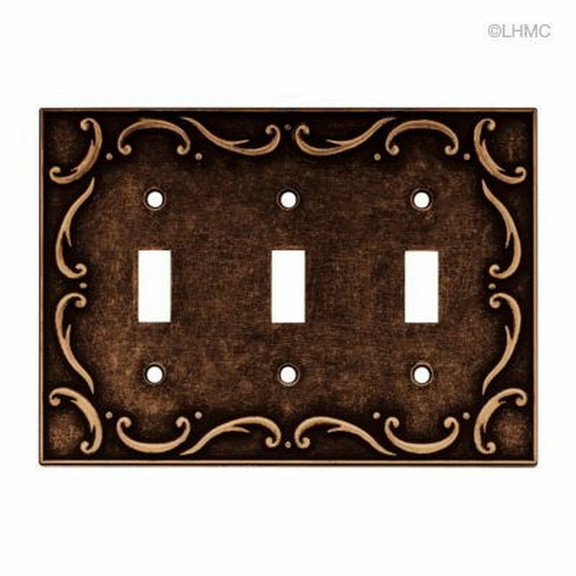 Liberty Hardware Triple Switch Wall Plate   French...