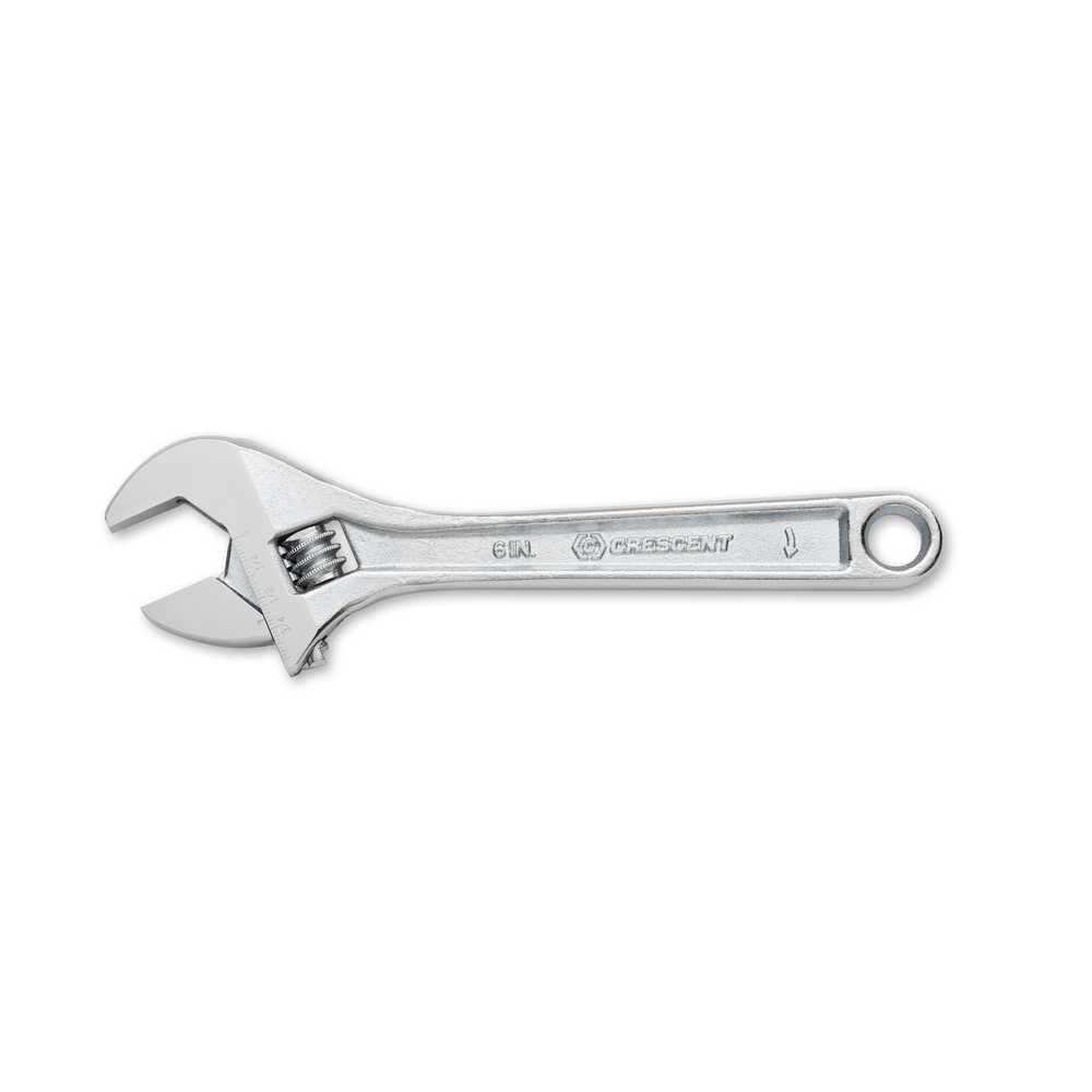 6 Adjustable Wrench， Chrome Finish