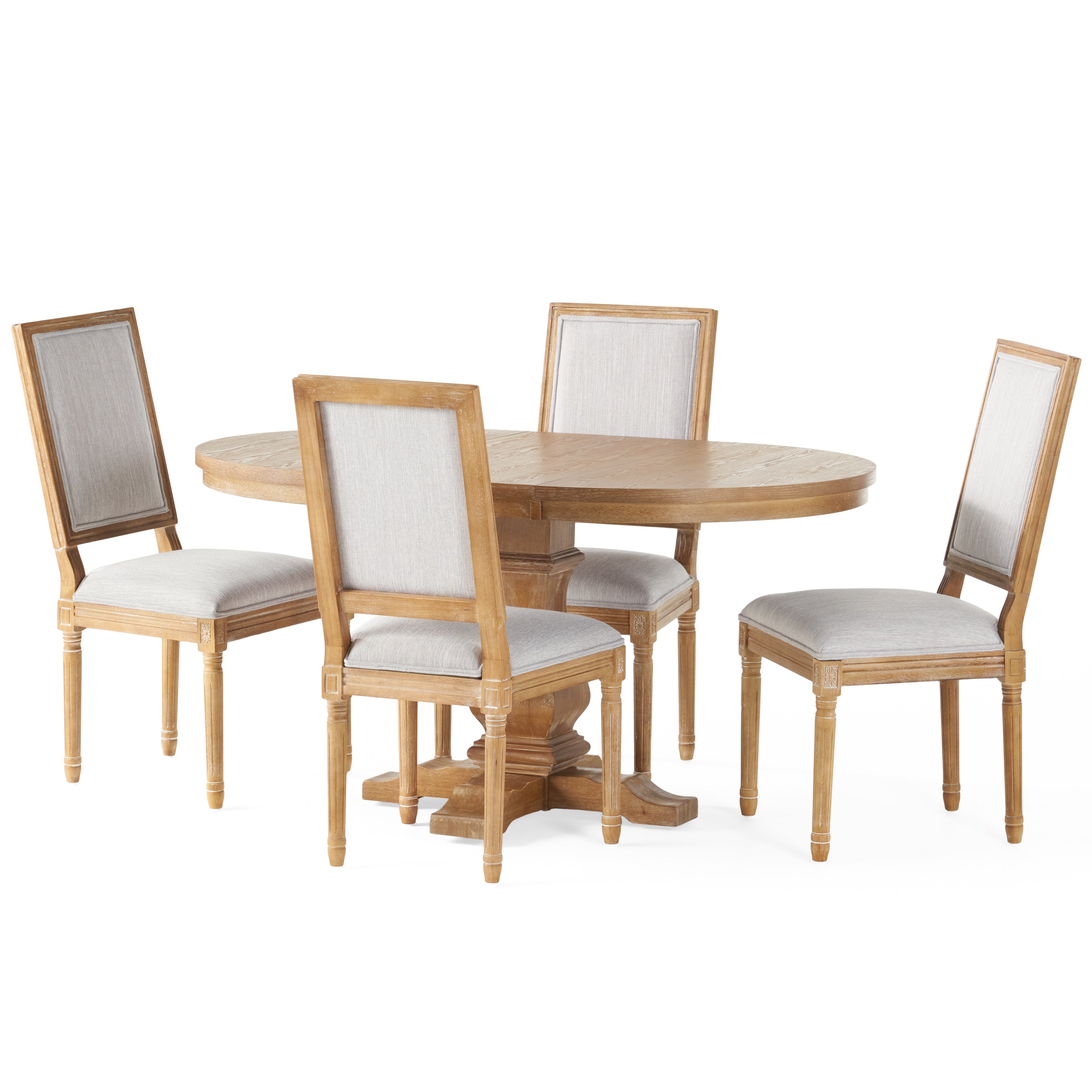 Beckstrom French Country 5-Piece Expandable Oval Dining Set - Wood