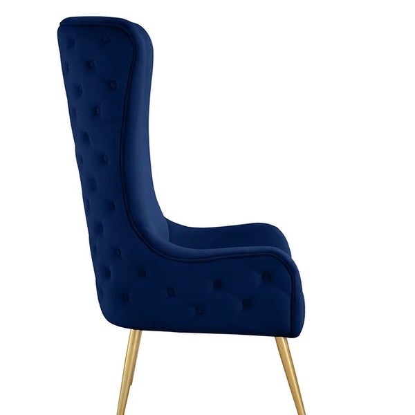 Best Master Furniture Kireth Velvet Upholstered High Back Accent Chair with Gold Legs