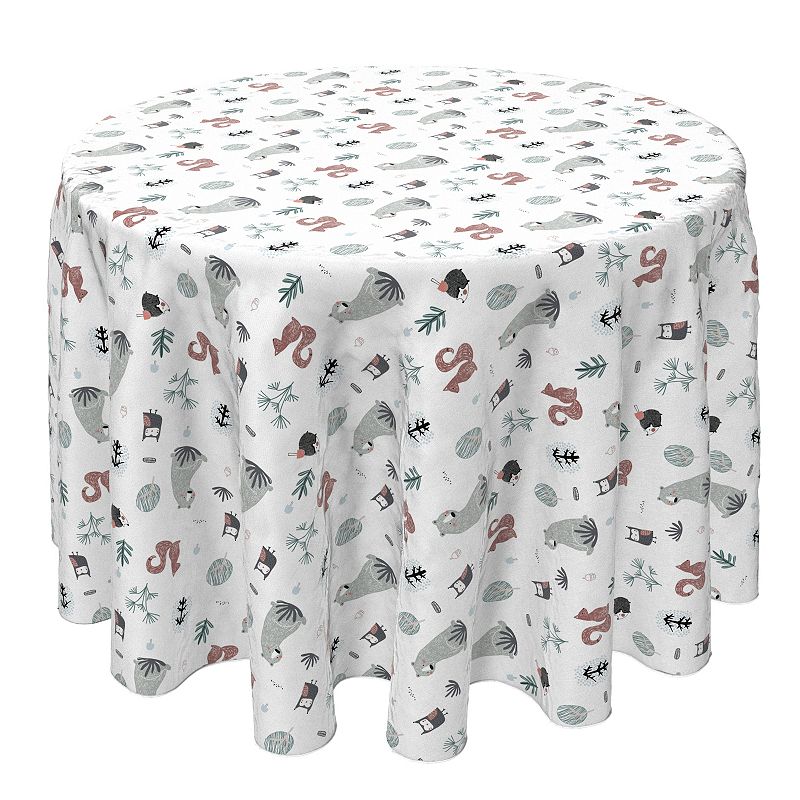 Round Tablecloth， 100% Cotton， 60 Round， Into the Wild