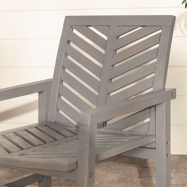 Middlebrook Acacia Wood Chevron Patio Chair (Set of 2)