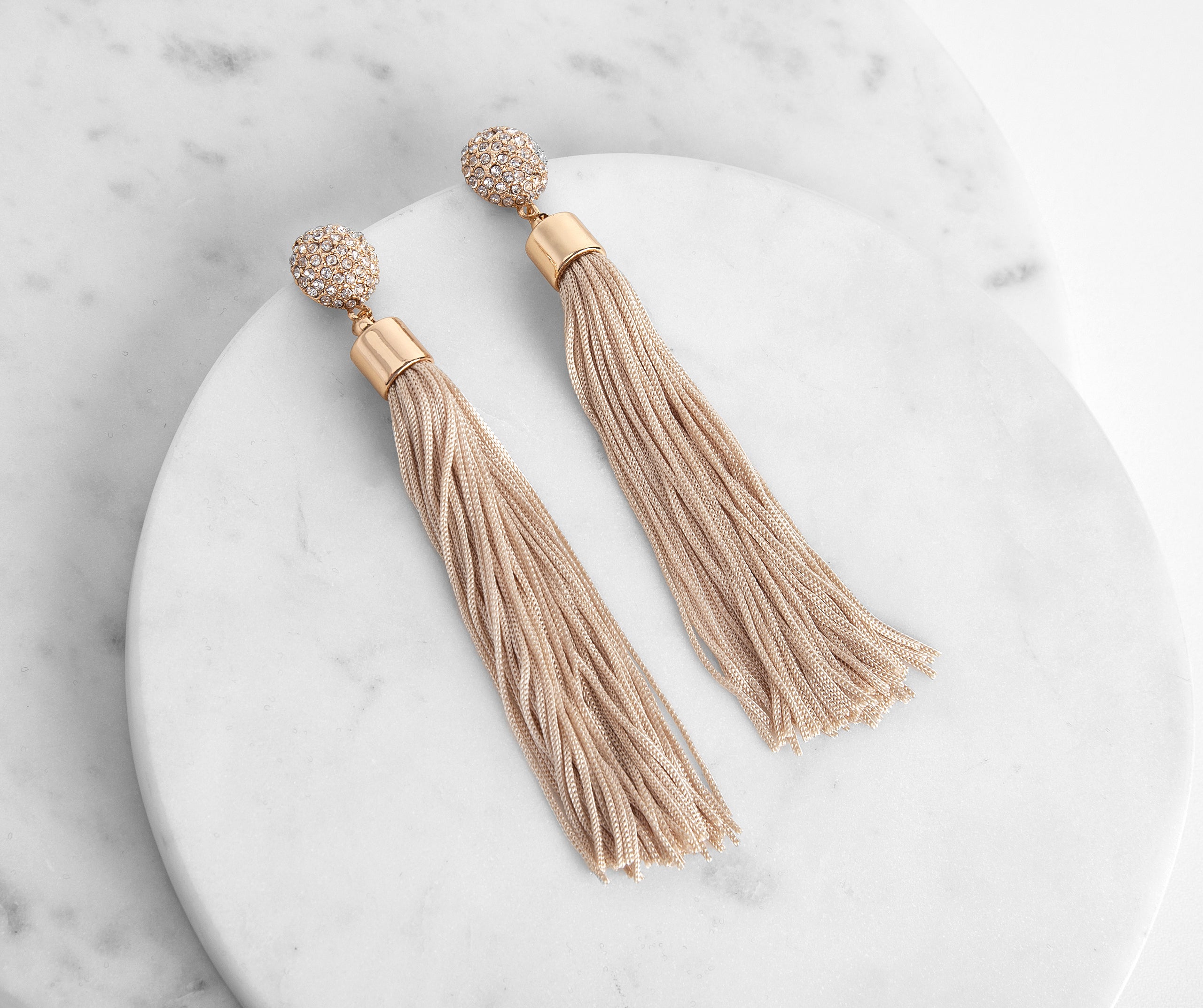 Sparkling New Me Tassel Earrings